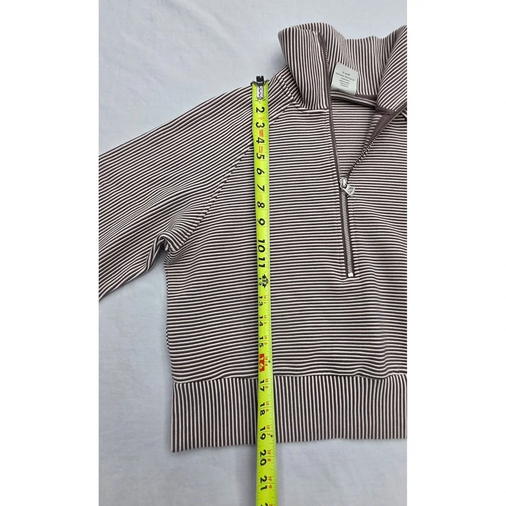Varley Women XS Milano Half Zip Sweat 2.0 Striped Ottoman Pullover VAR02122 - Picture 6 of 8